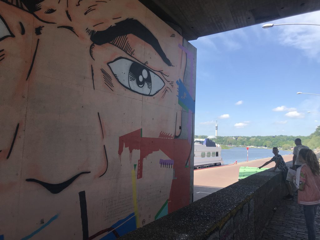 Streetart in Arnhem: onder Nelson Mandela brug